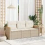Garden sofa set with beige cushions 3 pieces PE rattan by , Garden sets - Ref: Foro24-3225757, Price: 220,51 €, Discount: %