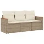 Garden sofa set with beige cushions 3 pieces PE rattan by , Garden sets - Ref: Foro24-3225757, Price: 220,51 €, Discount: %