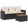 4-piece garden sofa set with black synthetic rattan cushions by , Garden sets - Ref: Foro24-3225762, Price: 225,81 €, Discoun...