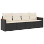 4-piece garden sofa set with black synthetic rattan cushions by , Garden sets - Ref: Foro24-3225769, Price: 230,83 €, Discoun...