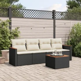 5-piece garden furniture set and black synthetic rattan cushions by , Garden sets - Ref: Foro24-3225776, Price: 276,97 €, Dis...