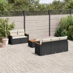 6-teiliges Gartensofa-Set und schwarze synthetische Rattankissen von , Gartensets - Ref: Foro24-3225783, Preis: 359,84 €, Rab...