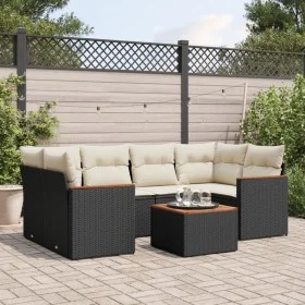 7-piece garden dining set and black synthetic rattan cushions by , Garden sets - Ref: Foro24-3225797, Price: 417,40 €, Discou...
