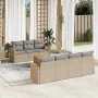 Garden sofa set with beige cushions mix 8 pieces PE rattan by , Garden sets - Ref: Foro24-3225807, Price: 475,61 €, Discount: %