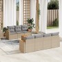 Gartensofa-Set mit beigem Kissenmix, 8-teilig aus PE-Rattan von , Gartensets - Ref: Foro24-3225807, Preis: 476,76 €, Rabatt: %