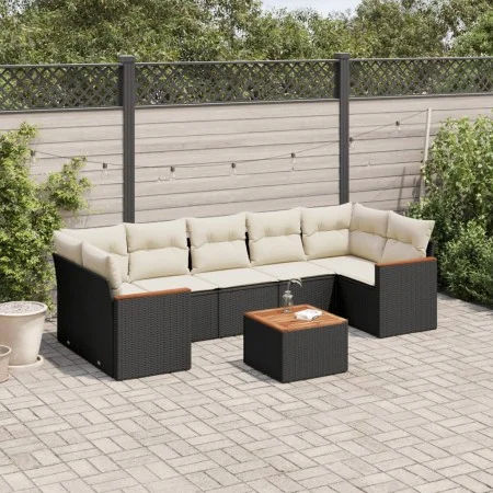 8-piece garden sofa set and black synthetic rattan cushions by , Garden sets - Ref: Foro24-3225811, Price: 475,78 €, Discount: %