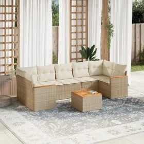 Gartensofa-Set mit beigen Kissen 8 Stück PE-Rattan von , Gartensets - Ref: Foro24-3225813, Preis: 547,80 €, Rabatt: %