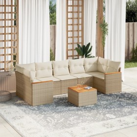 Gartensofa-Set mit beigen Kissen 8 Stück PE-Rattan von , Gartensets - Ref: Foro24-3225813, Preis: 509,77 €, Rabatt: %