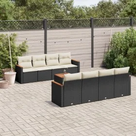 8-piece garden sofa set and black synthetic rattan cushions by , Garden sets - Ref: Foro24-3225818, Price: 510,40 €, Discount: %