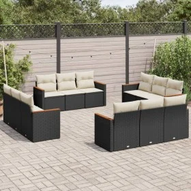 Gartensofa-Set 12-teilig mit schwarzen synthetischen Rattankissen von , Gartensets - Ref: Foro24-3225832, Preis: 795,14 €, Ra...