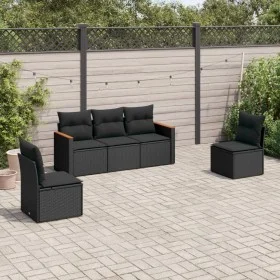 5-piece garden furniture set and black synthetic rattan cushions by , Garden sets - Ref: Foro24-3225845, Price: 306,24 €, Dis...