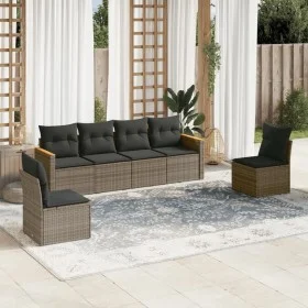 6-teiliges Gartenmöbel-Set und graue synthetische Rattankissen von , Gartensets - Ref: Foro24-3225864, Preis: 344,46 €, Rabat...