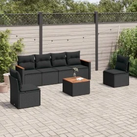 7-piece garden dining set and black synthetic rattan cushions by , Garden sets - Ref: Foro24-3225866, Price: 408,91 €, Discou...