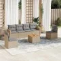 Gartensofa-Set mit beigem Kissenmix, 7-teilig aus PE-Rattan von , Gartensets - Ref: Foro24-3225870, Preis: 407,71 €, Rabatt: %