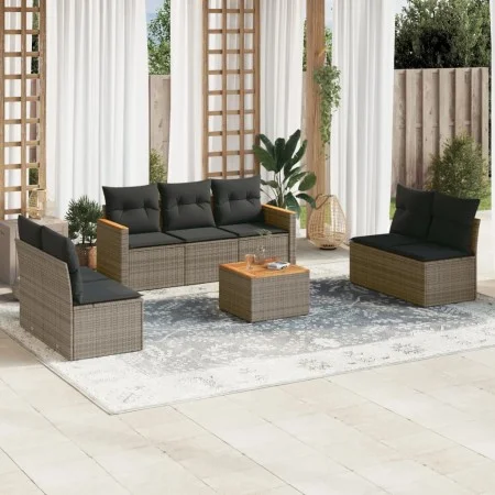 8-piece garden sofa set and gray synthetic rattan cushions by , Garden sets - Ref: Foro24-3225885, Price: 433,34 €, Discount: %