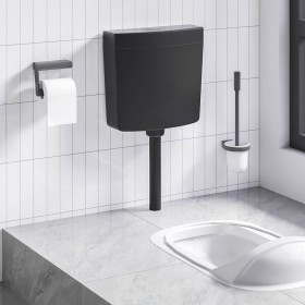 Cisterna de inodoro con entrada de agua inferior negra 3/6 L