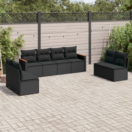 8-piece garden sofa set and black synthetic rattan cushions by , Garden sets - Ref: Foro24-3225887, Price: 477,39 €, Discount: %