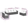 8-teiliges Gartensofa-Set und schwarze synthetische Rattankissen von , Gartensets - Ref: Foro24-3225887, Preis: 477,60 €, Rab...