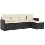 Set de muebles de jardín 5 pzas y cojines ratán sintético negro de , Conjuntos de jardín - Ref: Foro24-3225916, Precio: 279,0...