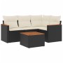 5-teiliges Gartenmöbel-Set und schwarze Kissen aus synthetischem Rattan von , Gartensets - Ref: Foro24-3225937, Preis: 294,31...