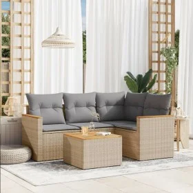 Gartensofa-Set mit beigem Kissenmix, 5-teilig aus PE-Rattan von , Gartensets - Ref: Foro24-3225940, Preis: 313,93 €, Rabatt: %