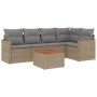 Gartensofa-Set mit beigem Kissenmix, 6-teilig, PE-Rattan von , Gartensets - Ref: Foro24-3225954, Preis: 364,98 €, Rabatt: %