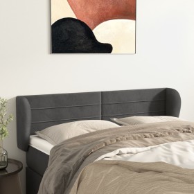 Cabecero de terciopelo gris oscuro 147x23x78/88 cm en Cabeceros y pies de cama | Comprar online en Foro24