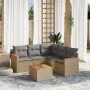Garden sofa set with beige cushions mix 6 pieces PE rattan by , Garden sets - Ref: Foro24-3225968, Price: 364,98 €, Discount: %