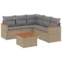 Garden sofa set with beige cushions mix 6 pieces PE rattan by , Garden sets - Ref: Foro24-3225968, Price: 364,98 €, Discount: %