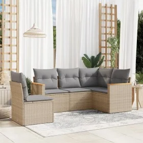 Garden sofa set with beige cushions mix 5 pieces PE rattan by , Garden sets - Ref: Foro24-3225975, Price: 319,98 €, Discount: %