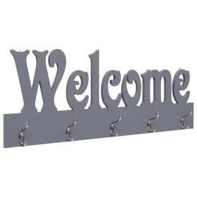 Graue Wandgarderobe WELCOME 74x29,5 cm von vidaXL, Hut- und Garderobenständer - Ref: Foro24-284248, Preis: 45,05 €, Rabatt: %
