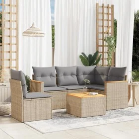 Garden sofa set with beige cushions mix 6 pieces PE rattan by , Garden sets - Ref: Foro24-3225982, Price: 364,98 €, Discount: %