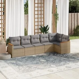 Garden sofa set with beige cushions mix 6 pieces PE rattan by , Garden sets - Ref: Foro24-3225989, Price: 378,44 €, Discount: %