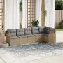 Gartensofa-Set mit beigem Kissenmix, 6-teilig, PE-Rattan von , Gartensets - Ref: Foro24-3225989, Preis: 378,44 €, Rabatt: %