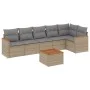 Juego de sofás jardín con cojines beige mezcla 7 pzas ratán PE de , Conjuntos de jardín - Ref: Foro24-3225996, Precio: 422,22...