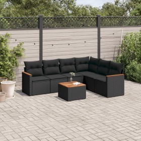 7-piece garden dining set and black synthetic rattan cushions by , Garden sets - Ref: Foro24-3226006, Price: 433,85 €, Discou...