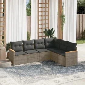 6-teiliges Gartenmöbel-Set und graue synthetische Rattankissen von , Gartensets - Ref: Foro24-3226004, Preis: 360,34 €, Rabat...