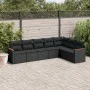 Set de comedor de jardín 7 pzas y cojines ratán sintético negro de , Conjuntos de jardín - Ref: Foro24-3226027, Precio: 461,0...