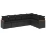 Set de comedor de jardín 7 pzas y cojines ratán sintético negro de , Conjuntos de jardín - Ref: Foro24-3226027, Precio: 461,0...