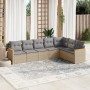 Gartensofa-Set mit beigem Kissenmix, 7-teilig aus PE-Rattan von , Gartensets - Ref: Foro24-3226031, Preis: 419,17 €, Rabatt: %