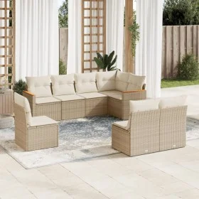 Gartensofa-Set mit beigen Kissen 8 Stück PE-Rattan von , Gartensets - Ref: Foro24-3226044, Preis: 522,13 €, Rabatt: %