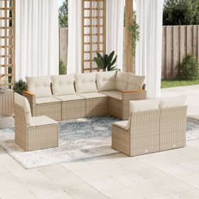 Gartensofa-Set mit beigen Kissen 8 Stück PE-Rattan von , Gartensets - Ref: Foro24-3226044, Preis: 485,83 €, Rabatt: %