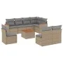 Garden sofa set with beige cushions mix 9 pieces PE rattan by , Garden sets - Ref: Foro24-3226052, Price: 520,69 €, Discount: %