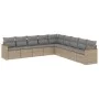 Garden sofa set with beige cushions mix 9 pieces PE rattan by , Garden sets - Ref: Foro24-3226059, Price: 540,22 €, Discount: %