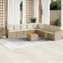 Juego de sofás jardín con cojines beige 10 pzas ratán sintético de , Conjuntos de jardín - Ref: Foro24-3226065, Precio: 648,5...