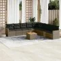 10-teiliges Gartensofa-Set mit grauen synthetischen Rattankissen von , Gartensets - Ref: Foro24-3226067, Preis: 558,09 €, Rab...