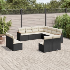 11-piece garden sofa set and black synthetic rattan cushions by , Garden sets - Ref: Foro24-3226084, Price: 578,78 €, Discoun...