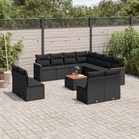 Set de sofás de jardín 12 piezas cojines ratán sintético negro de , Conjuntos de jardín - Ref: Foro24-3226090, Precio: 721,70...
