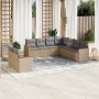 Garden sofa set with beige cushions mix 9 pieces PE rattan by , Garden sets - Ref: Foro24-3226101, Price: 552,74 €, Discount: %