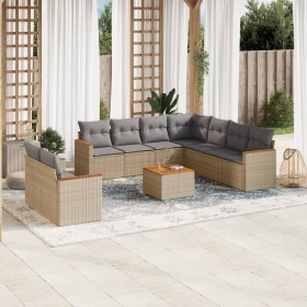 Garden sofa set with beige cushions 10 pieces synthetic rattan by , Garden sets - Ref: Foro24-3226108, Price: 594,33 €, Disco...